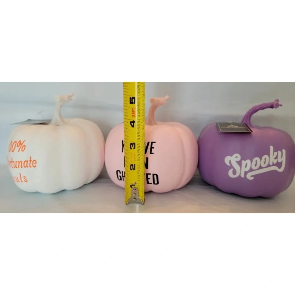 3x Bullseye Playground Pumpkin Set Purple Pink White Spooky You’ve Been Ghosted